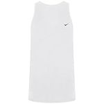 Nike Crew Neck Sleeveless Plain White Small Graphic Logo Mens Vest 181979 100