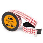 Flexible Magnetic Tape Strip Roll with 3M Adhesive Backing,(1in Wide x40ft Long) Sticky Magnet Tape Strips for Kitchen, Garage Whiteboards Fridge DIY Organization