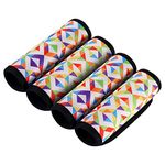 4pcs Luggage Handle Grips Wraps, Soft Neoprene Luggage Handle Wrap Detachable Luggage Handle Grip Covers/Tags/Gripper/Identifiers/Makers wrap for Suitcases Travel Bags (Geometric Pattern