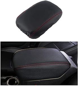 LECART Armrest Cover for Jeep Gladiator Accessories Wrangler JL JLU 2018-2022 Car Center Console Cover Black Leather Red Stitches Auto Interior Anti-Scratch Protector Pad