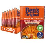 Ben's Original Wholegrain Spicy Mexican Microwave Brown Rice, Bulk Multipack 6 x 250 g pouches