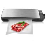 NutriChef Vacuum Sealer- Food Saver, Automatic Vacuum Air Sealing System for Food Preservation- 2 Sealing Modes for Dry & Moist Foods, Lab Tested, Led Lights, Re-Usable Bags - Stainless Steel- 12”