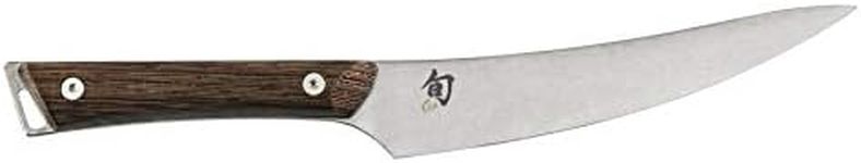 Shun Cutlery Kanso Boning & Fillet Knife 6.5”, Easily Glides Through Meat and Fish, Authentic, Handcrafted Japanese Boning, Fillet and Trimming Knife,Silver