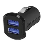 Scosche USBC242M ReVolt Universal Cigarette Lighter Multi Device Compact Dual Port USB Car Charger, Fast Charge Two Devices Simultaneously, Black