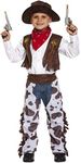 Fancy Me Boys Kids Childrens Cowboy Wild West Sheriff Halloween Fancy Dress Costume Outfit , 10-12 Years, Brown