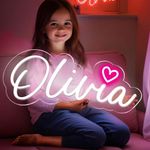 Custom Neon Sign - 12 Colors, Neon Name Signs Customizable for Wall Decor, Logo, Wedding Party, Bar, Neon Lights for Bedroom Decorations, LED Name Neon Signs Personalized Birthday Gifts for Girls Boys