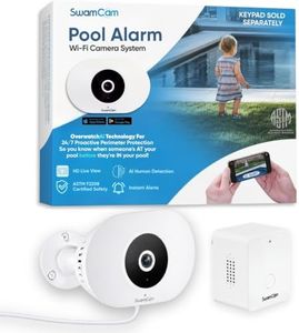 SwamCam Pool Alarm Wi-Fi Camera System – ASTM F2208 Certified – Smart Pool Safety for In-ground & Above-Ground Pools – Real-Time Alerts & Live View (Camera & Repeater/Alarm Only)