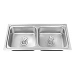 Hindware Kitchen Sink 41"x20"x8"| 304 Grade Stainless Steel | Pressed Double Bowl Sink with Waste Coupling | 25 Yrs Warranty on Product by Brand (Imperio, Matt)