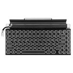 Eulbevoli Retro Typewriter Keyboard,83 Keys High Strength Detachable Punk Keycap Brushed Panel Typewriter Keyboard,Innovative Design Electric Round Keycaps for Home, School And Cafe