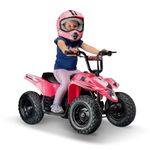 Rosso 350W Kids Electric Quad ATV - Battery 24V12AH, Headlights, 8mph, Rubber Tires, Parental Remote, Shock Absorbent Suspension, Disc Brake, Boys and Girls, Model T, Pink