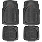 Motor Trend MT-921-BK FlexTough Tortoise - Heavy Duty Rubber Floor Mats for Car SUV Van/Truck - All Weather Protection