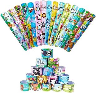 50 Pcs Slap Bracelets with Animal Print 15 Designs Prizes Slap Bands for Boys and Girls Birthday Party Halloween Easter Favors Pack