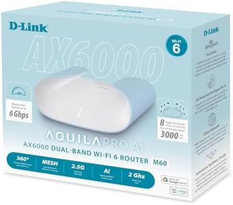 D-Link AX6000 WiFi 6 Mesh Router | Contemporary Design | High-Performance | Feature Rich | AI Enabled | Parental Controls | Covers up to 3000+ sq. ft | Expandable Mesh (M60)