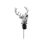 Dzmuero Bottle Pourers, Spirit Pourers, Zinc Alloy Pourer with Strong Tigntness Vintage Polishing Deer Head Shape Pourers Durable and not Easy to Deform and Get Rusty for 18mm-20mm (Silver)