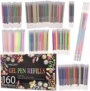 160 Pack Gel Pen Refills,Glitter Metallic Pastel Fluorescence Neon Morandi Pen Ink Refills for Kids Adults Coloring Books Drawing Crafts Scrapbooks Bullet Journaling Scrapbooking