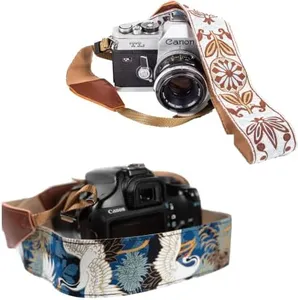 Art Tribute Blue & White Woven Vintage Camera Straps Bundle Package- Great GIft for Man and Women Photographers