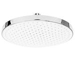 SparkPod Fixed Rain Shower Head - Luxury Bathing Experience - High Pressure Rain Shower Head - 10 Inches Round Rain Water Shower Head - Chrome and White Shower Head - Plumber and Tool Free Showerhead