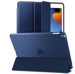 ProElite Smart Flip Case Cover for Apple iPad 9.7 inch Air 1 Air 2 5th/6th Generation Translucent Back, Dark Blue