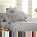 Southshore Fine Living, Inc. Extra Deep Pocket King Sheet Set, 6-Piece Ultra Soft Microfiber Bed Sheets with 21" Deep King Fitted Sheet, Oversize Flat Sheet, 4 King Pillowcases, Steel Grey