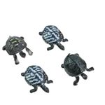 Premier Plants 4 pcs Turtle Figurines Realistic Sea Turtle Toy Black Colour for Aquarium/Party Favour Decoration/Bathtub Toy/Pet Turtle Collection/Gift & Rewards