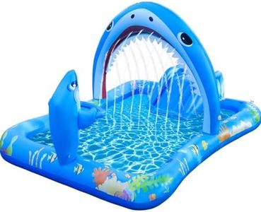 Onory Inflatable Kiddie Pool Inflatable Play Center Kids Toddler Pool with Water Slide, Water Sprayers Toddler Pool with Play Ball Hoop Thickened Swimming Pool for Backyard