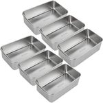 AKOLAFE 6PCS Stainless Steel Loaf Pan 8.5 x 5.5 Inch Banana Bread Pan for Homemade Bread Baking Pan for Oven Metal Meatloaf Pan Sandwich Bread Loaf Pans for Baking Bread Tins for Baking Meat Loaf Cake