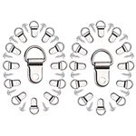 D-rings Photo frame hanging hook, YMWALK 100 Pcs Stainless Steel Wall Bracket Hanger with Screws and Box for Hanging Clock, Paintings, Artwork, Picture Frame Hook, Photos, Mirrors