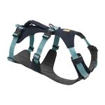 RUFFWEAR Flagline Dog Harness, Small Reflective Y Shaped Dog Harness with Handle, Lightweight Adjustable Padded Dog Walking & Dog Running Harness, 3 Lead Attachments & V Ring, Size S, Basalt Grey