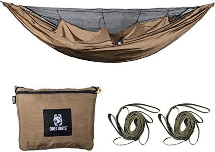 OneTigris KOMPOUND Camping Hammock with Net, Lightweight Portable Hammock with Warm Internal Cover & Tree Friendly Straps for Backpacking, Camping, Hiking, Travel, Beach, Backyard