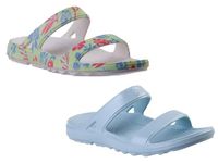 Spenco Women's Orthotic Slide Sandal, Sage Floral/Blue, 6
