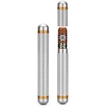 Aluminum Cigar Case Tube Portable Stainless Steel Elegant Travel Single Metal Cigar CaseTube Humidor Air Tight Smell Proof Cigar Holder Case Accessories for Business Travel Outwork -1Pack(Silver)