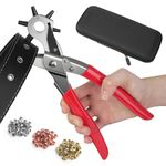 NEU MASTER 2 in 1 Hole Puncher, Manual Hole Punching Tool & Eyelet Pliers, 4.5mm Revolving Hole Puncher Metal Eyelet Tool Kit for Fabric Shoes Leather Clothes Belt