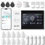 Home Security Systems,Motion Detector,Door Alarm Sensors,Villa,Remote,Compatible with Alexa and Google,Wireless Alarm System with 4G SMS/Tuya App Instant Alerts No Monthly Fee (24pc Kits)