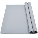 wellhouse 23.6" by 15.7" Extra Large Mulitpurpose Silicone Nonstick Pastry Mat Countertop Protector Heat Resistant Nonskid Table Mat Set of 2 (Gray-2pcs)