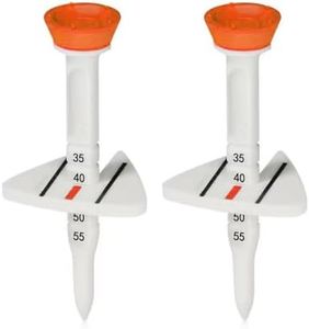 MiOYOOW 2pcs Tees Golf, Tees Golf in Plastica Regolabili Tees Golf Infrangibili con Linea di Mirata Precisa per Riducono Attrito e Rotazione Laterale
