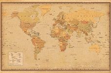 Antique World Map 2023 Wall Poster