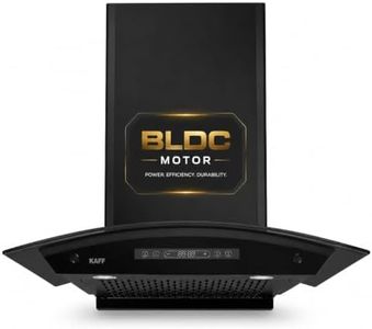 KAFF 60 cm 1400 m³/hr Curved BLDC Filterless Dry Heat Auto Clean Kitchen Chimney | Powerful Suction | Touch & Gesture Control | Low Noise | 2 Yr Product & 12 Yr Motor Warranty | Black | KEC 60A-DC
