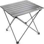 Trail Camping Table Folding Lightweight Aluminium Frame and Roll Up Top With Compact Carry Bag (H40cm x W40cm x L43cm)