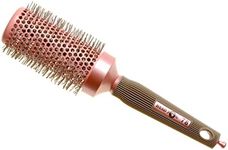 Head Jog 78 Pink Radial Brush. Ceramic Coating Barrel with Nylon Bristle & Rubber Handle. Lightweight & Durable Hair Brush for Hairdressing. Reduce Frizz for Healthy Looking Hair. (43mm)