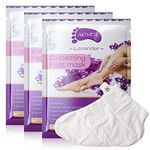 3 Pairs Foot Peel Mask, Foot Moisturizing Mask, Natural Lavender Exfoliating Foot Mask, Foot Skin Repair Socks for Dry, Aging, Cracked Heels Intense Skin Nutrition Foot Cream Mask