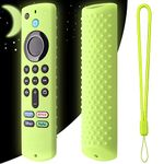 Dealfreez Silicone Tv Remote Cover Compatible with Fire TV Stick 3rd Gen 2021 Protective Case with Loop (D-Glow in Dark Green) [Remote NOT Included]