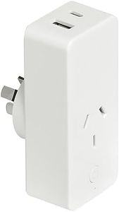Brilliant Smart Cannes Wi-Fi Single Plug with USB-A and USB-C Chargers
