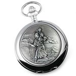 De Walden Boy’s Confirmation Engraved St Christopher Pocket Watch Gift Box