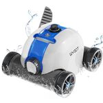 WYBOT 2024 Cordless Robotic Pool Cleaner, Automatic Pool Vacuum with Powerful Suction, Last 90 Mins, LED Indicator, Self-Parking, Ideal for Above/In-Ground Flat Pools, Osprey 300 Grey., HJ1103J