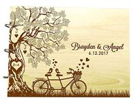 Darling Souvenir Rustic Wedding Wood Wooden Engraved Name Advice Book Handmade Personalized Tree Guest Book