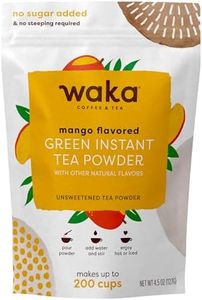 Waka Instant Green Tea Mix, Mango Flavored - 100% Tea Leaves, No Additives, Unsweetened Tea Powder in Bulk Pouch – Easy Quick Hot and Iced Teas, Up to 200 Cups (4.5oz)