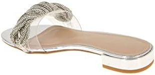 BCBGeneration Women's Darli Flat, Silver/Clear, 6