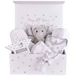 Baby Box Shop Baby Gift Set Unisex - 7 Baby Essentials for Newborn Baby Gifts in This Gender Neutral Baby Gifts Set - New Baby Hamper for Baby Shower Gifts, Baby Reveal Gifts, Gender Reveal Gifts Set