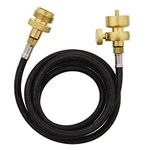 BISupply Propane Tank Extension Hose Kit, 5ft Long - Gas Hose Extender Line for Flame Torch Weed Burner Bottle Cylinder