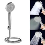 Lorazzo Versa 3-Function Hand Shower for Bathroom | Multi-mode water flow (Massage, Gentle & Rain) | Complete Set with 1.5 meter SS 304 Hose Pipe and Wall Hook | 1 Year Lorazzo Limited Warranty